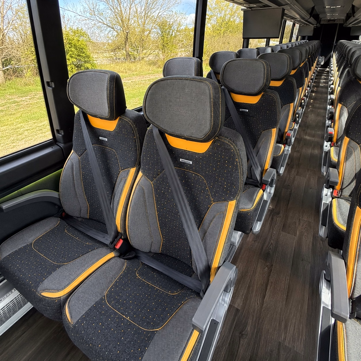 56 passenger charter bus interior